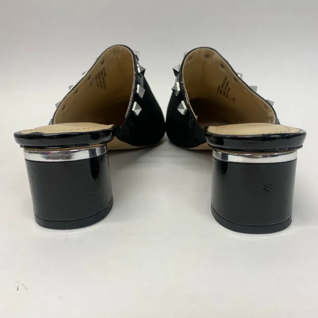 Adrienne Vittadini Size 7.5 Women's Black Studs Mules Shoes