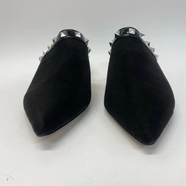 Adrienne Vittadini Size 7.5 Women's Black Studs Mules Shoes