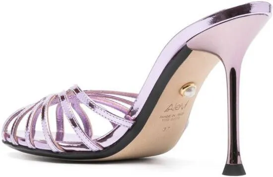 Alevì metallic-finish slip-on mules Purple