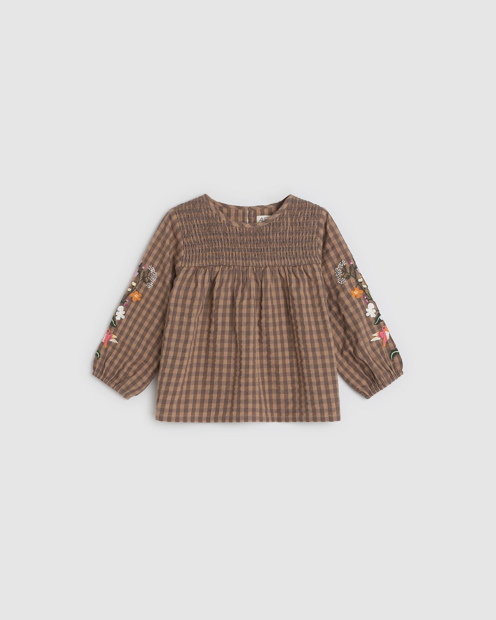 Alex & Ant Amelia Top Coffee Gingham