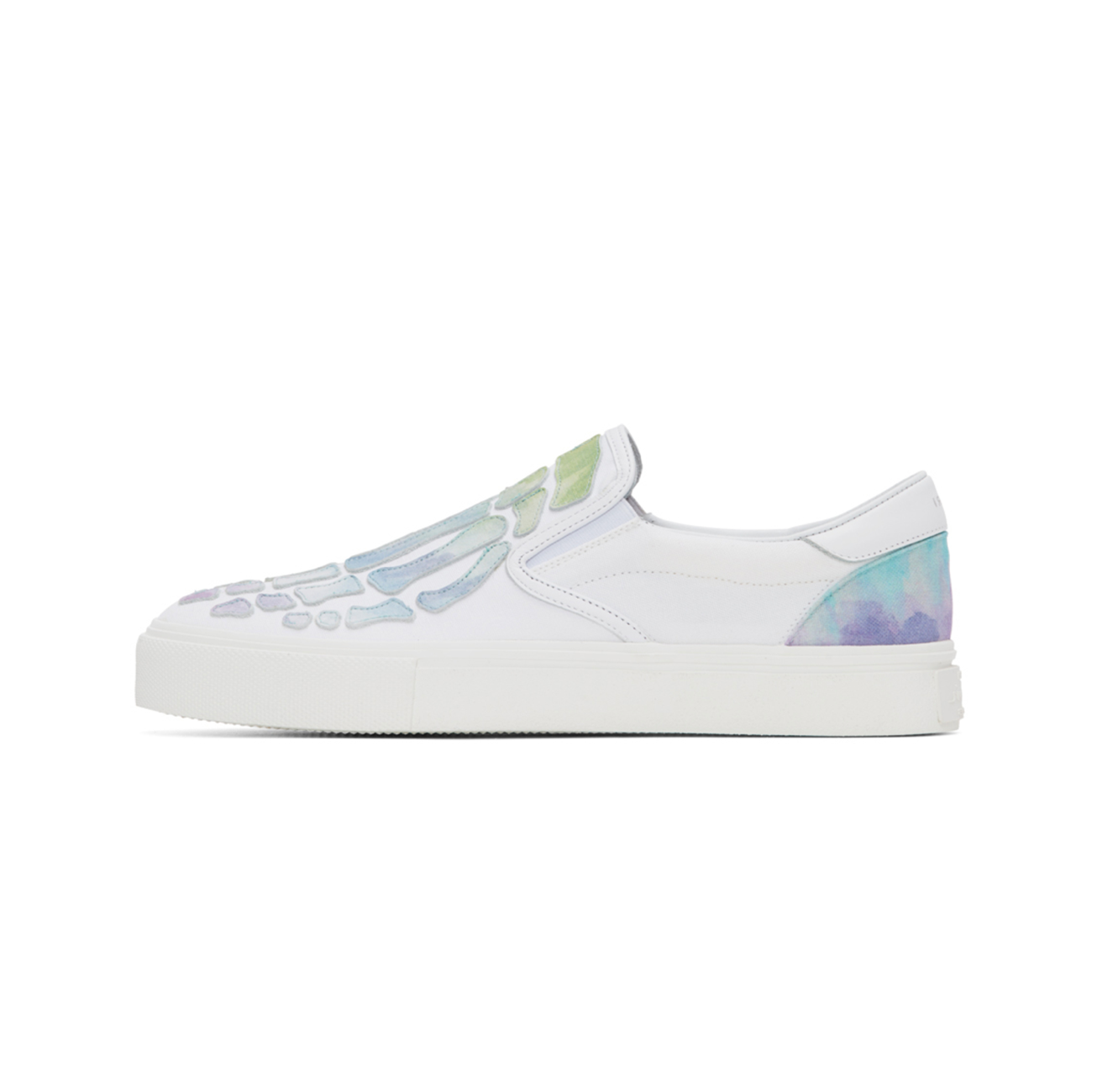 AMIRI WATERCOLOR SKEL TOE SLIP ON - WHITE