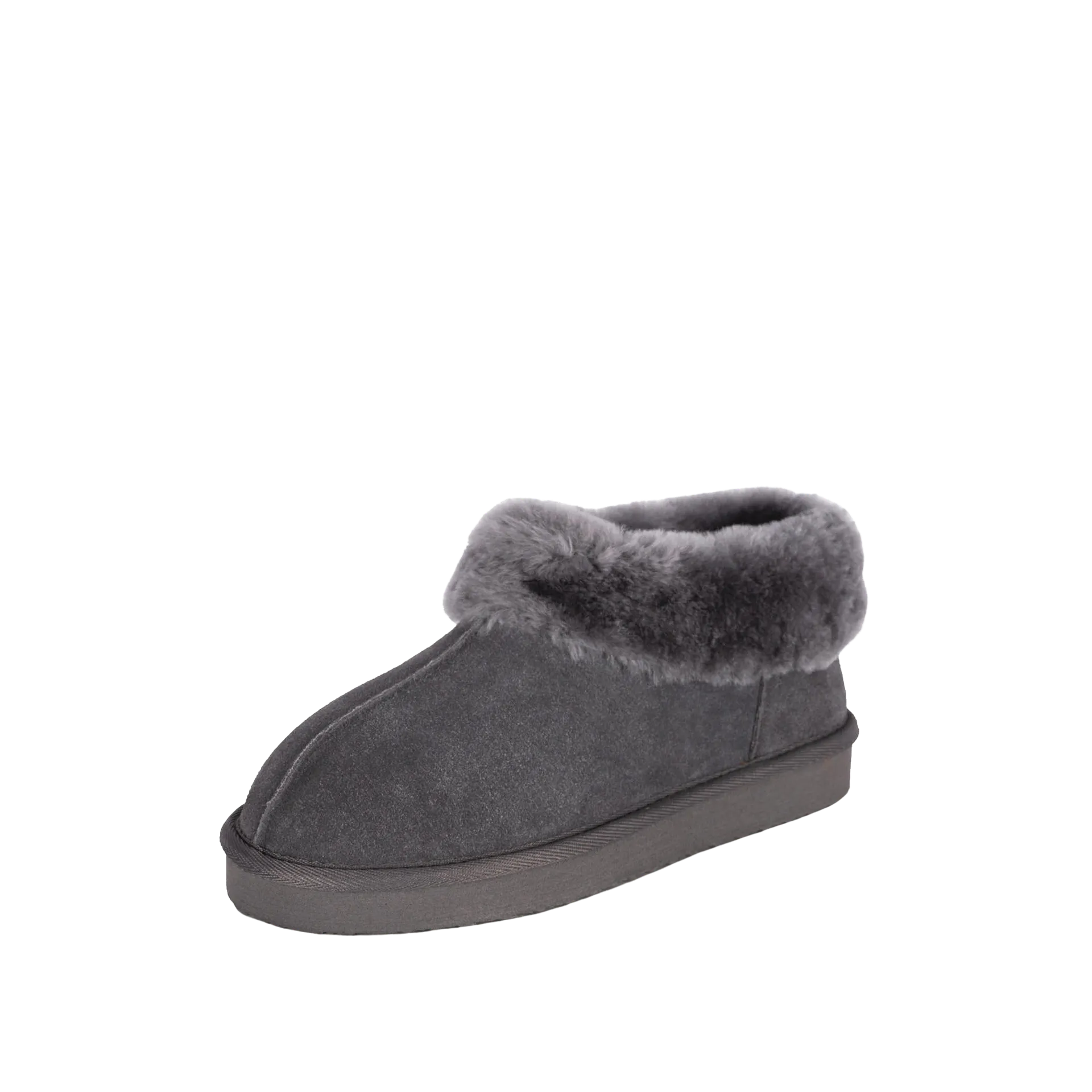 ANN GREY SHEEPSKIN SLIPPER BOOTIE