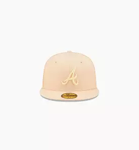 Atlanta Braves State Fruit 59FIFTY Fitted Cap Mens Hat - Beige