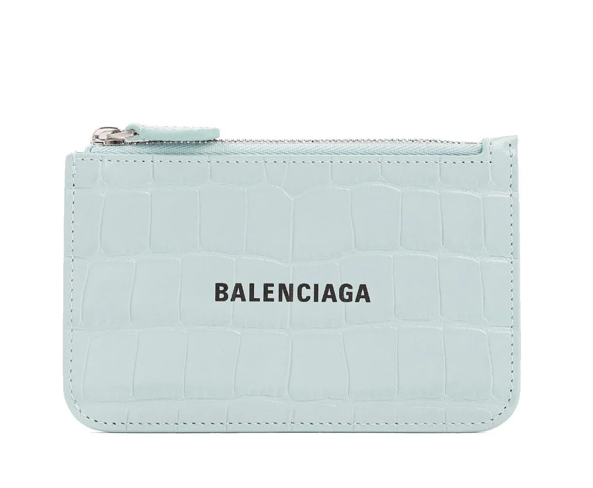 Balenciaga Logo Embossed Zipped Cardholder