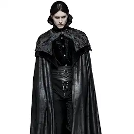 Black Cape High Collar ~ Men & Women ~ Masquerade Ball Party, Event Coat