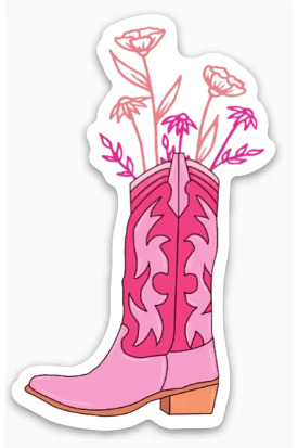 Boot Flowers Sticker