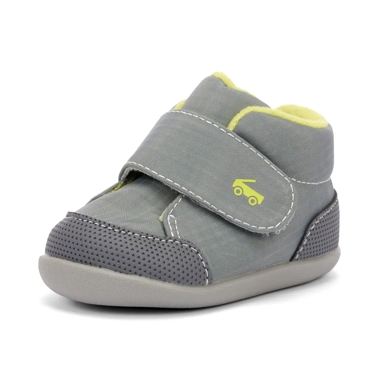 Casey (First Walker) Infant Bootie -  Gray/Lime