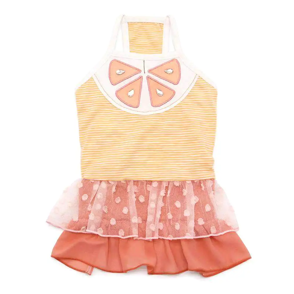 Citrus Ruffle Dog Dress