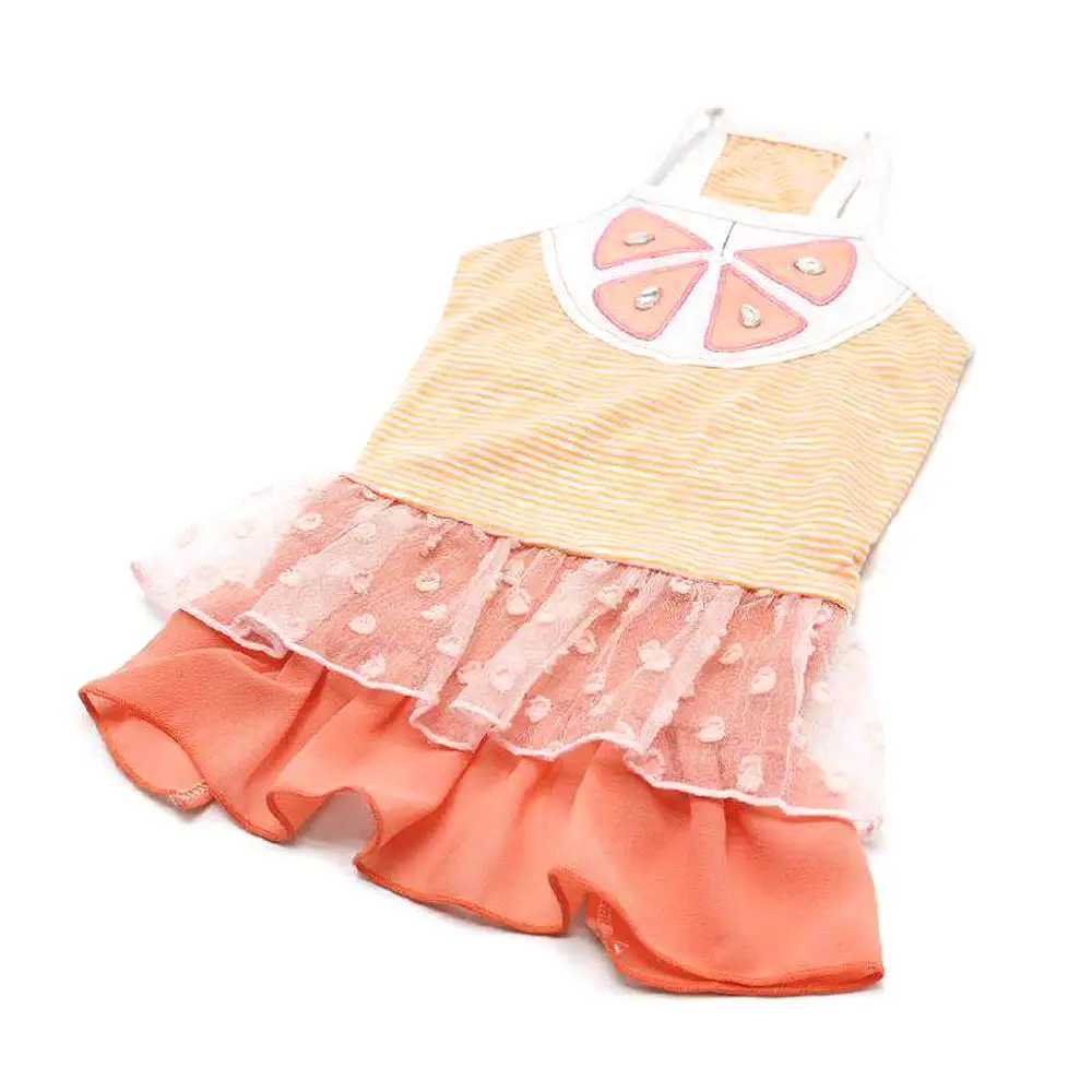 Citrus Ruffle Dog Dress