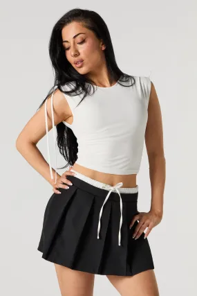 Contrast Drawstring Skort