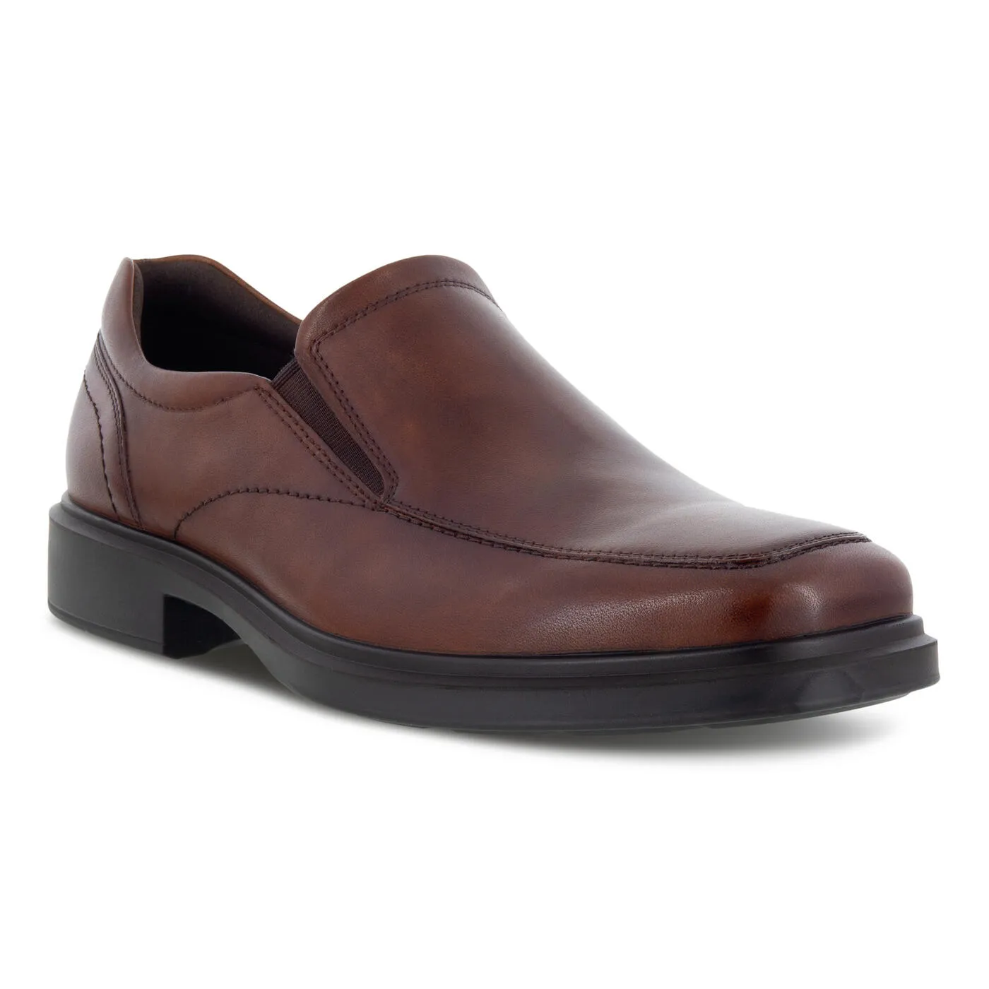 Ecco Mens Helsinki 2.0 Apron Toe Slip On Dress Shoe- Cognac Leather