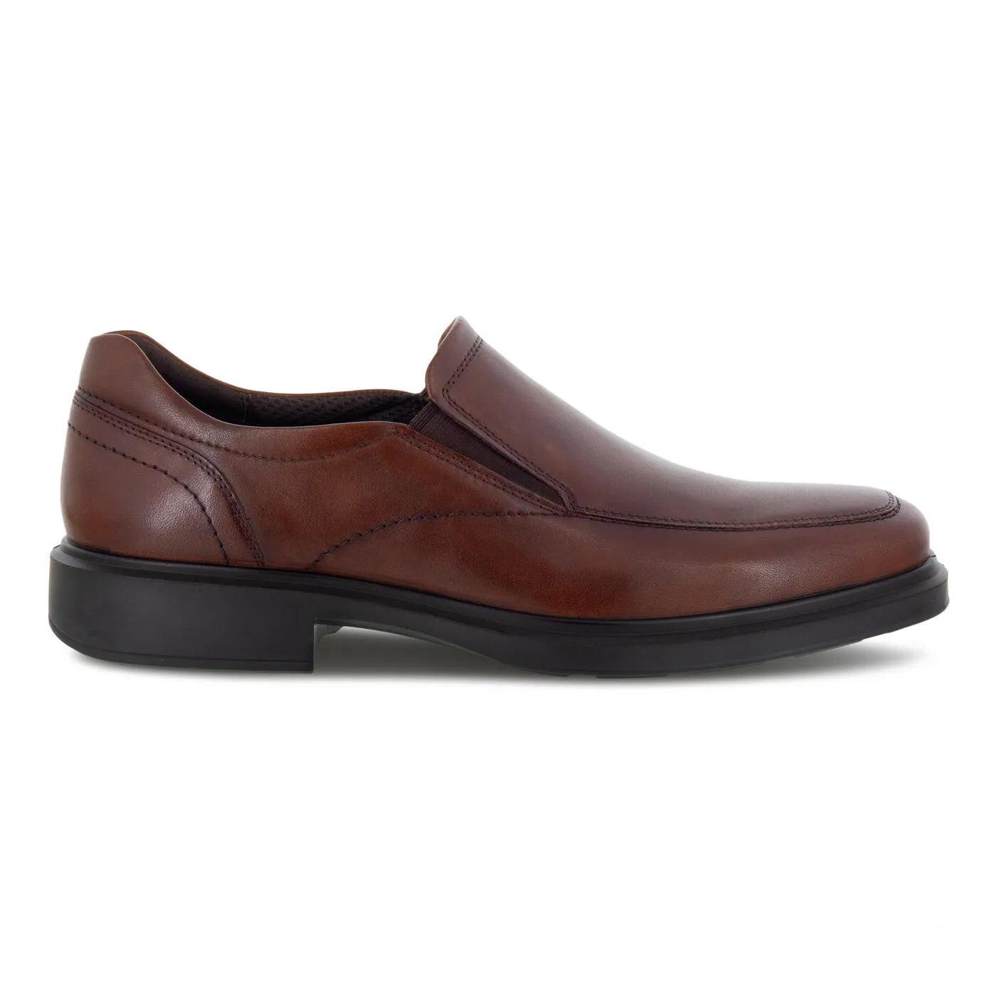 Ecco Mens Helsinki 2.0 Apron Toe Slip On Dress Shoe- Cognac Leather