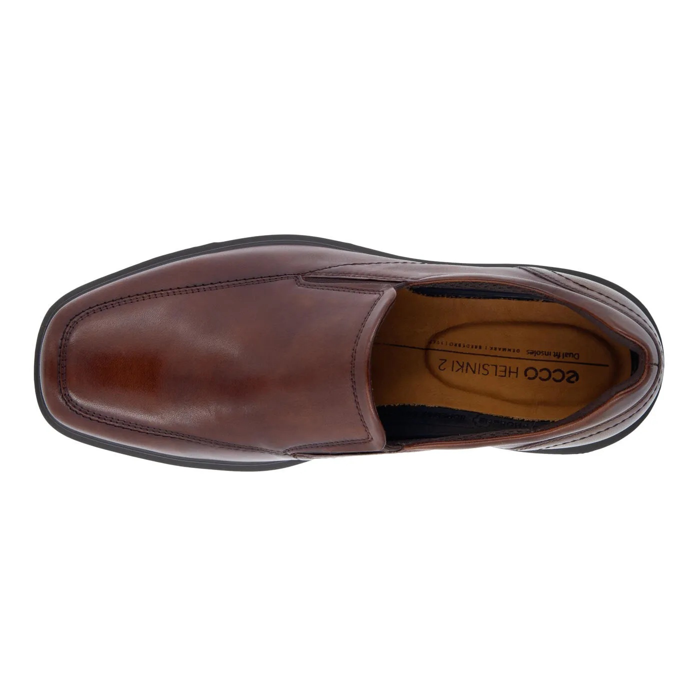 Ecco Mens Helsinki 2.0 Apron Toe Slip On Dress Shoe- Cognac Leather