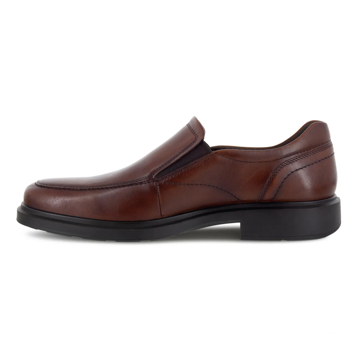 Ecco Mens Helsinki 2.0 Apron Toe Slip On Dress Shoe- Cognac Leather