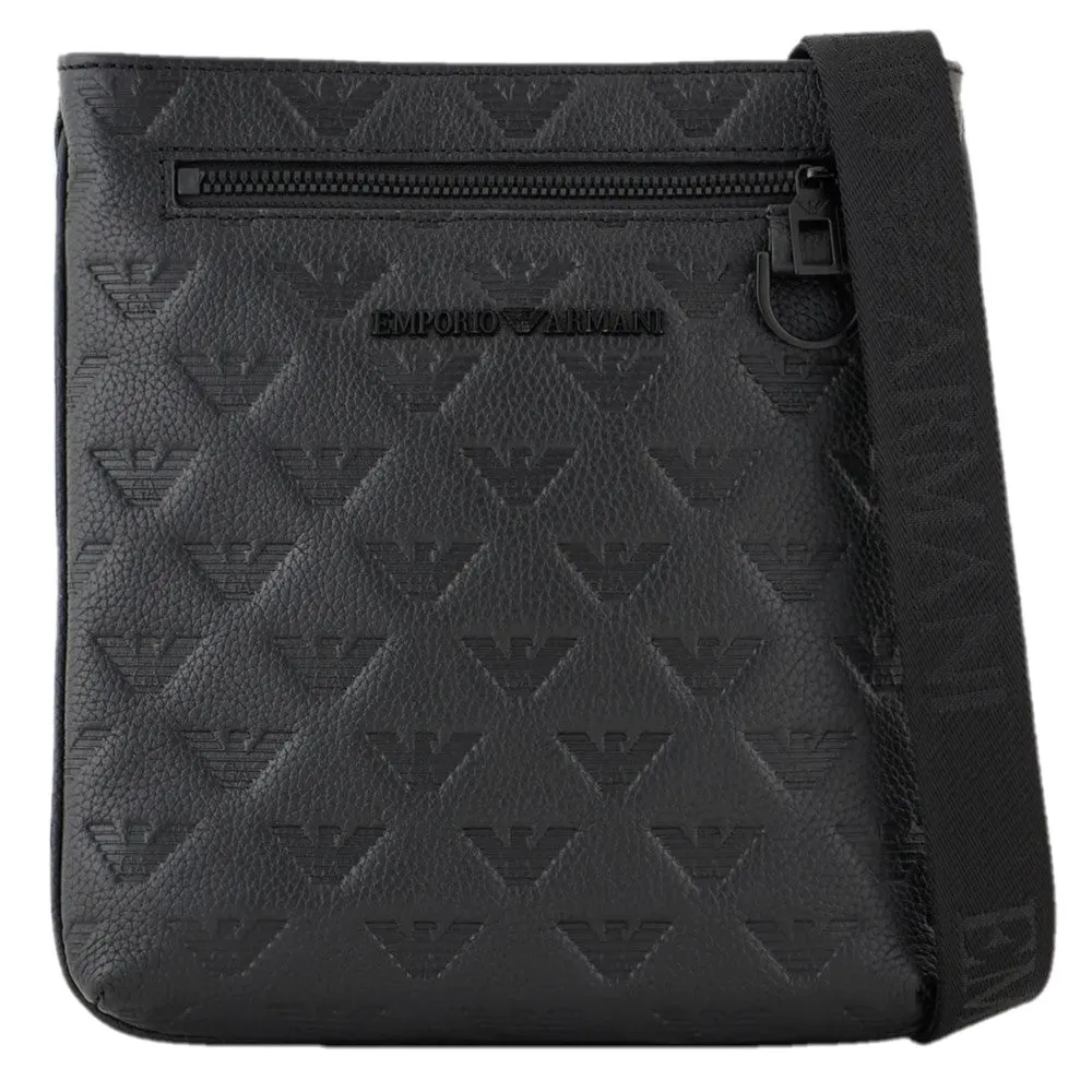 Emporio Armani Shoulder Bag With All-Over Embossed Eagle