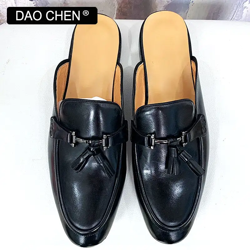 FASHION MENS TASSEL SLIP ON MULES