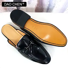 FASHION MENS TASSEL SLIP ON MULES