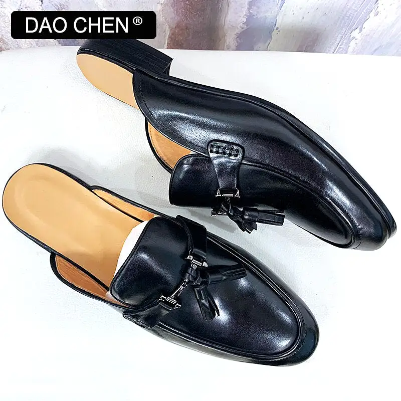 FASHION MENS TASSEL SLIP ON MULES