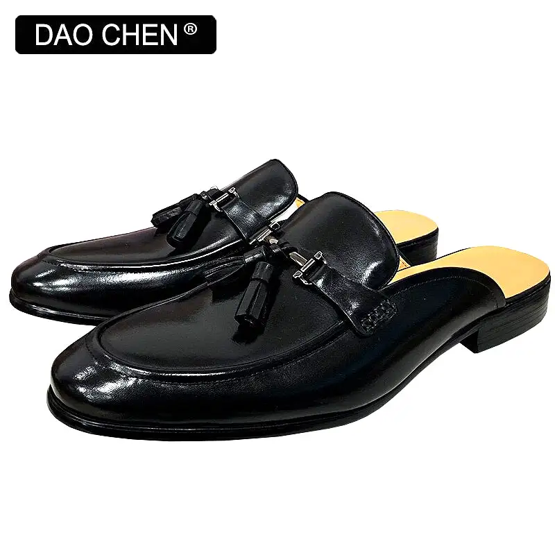 FASHION MENS TASSEL SLIP ON MULES