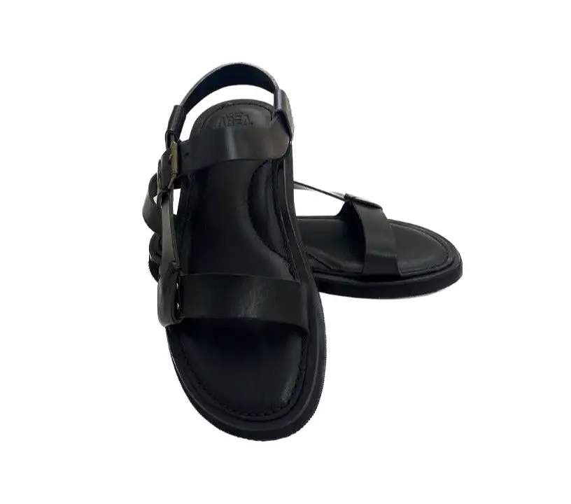 FORTISSIMO BLACK LEATHER SANDALS