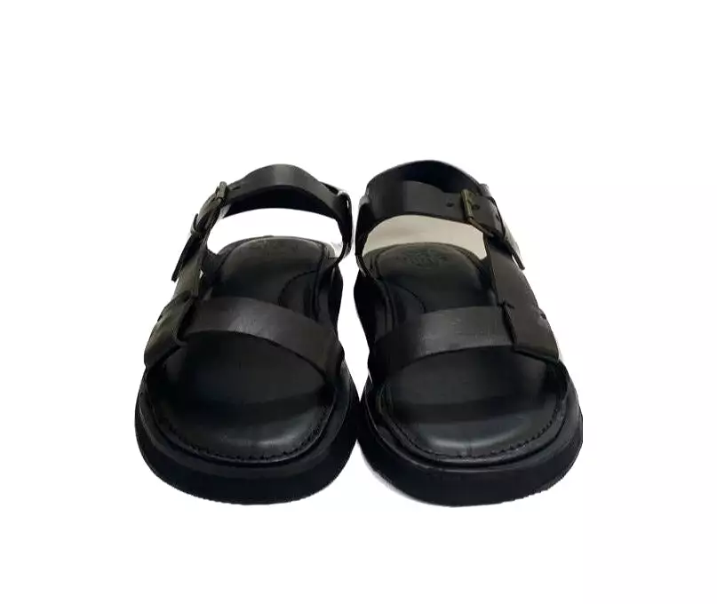 FORTISSIMO BLACK LEATHER SANDALS