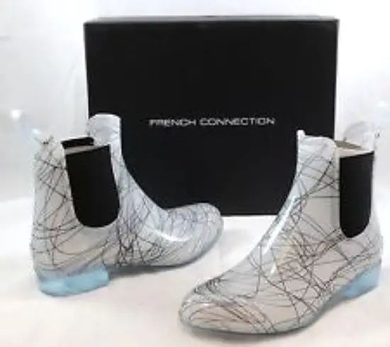 FRENCH CONNECTION Women's Nevis •White/Black• Rain Boot