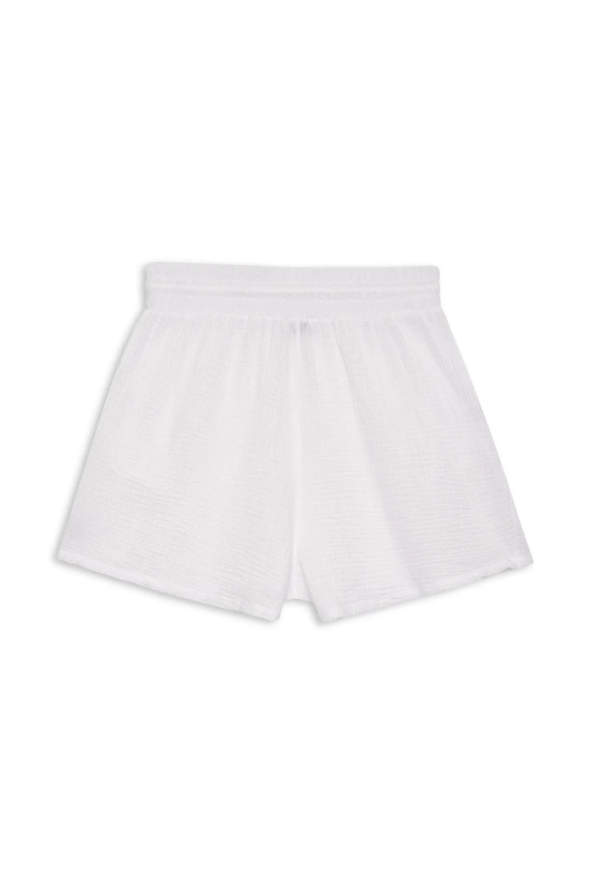 Gauze Drawstring Short in White