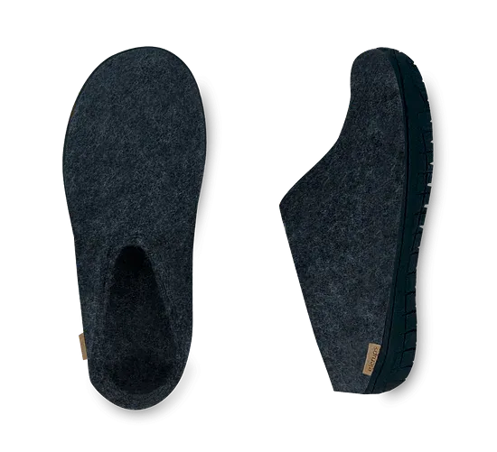 Glerups Slip on Black Rubber Sole