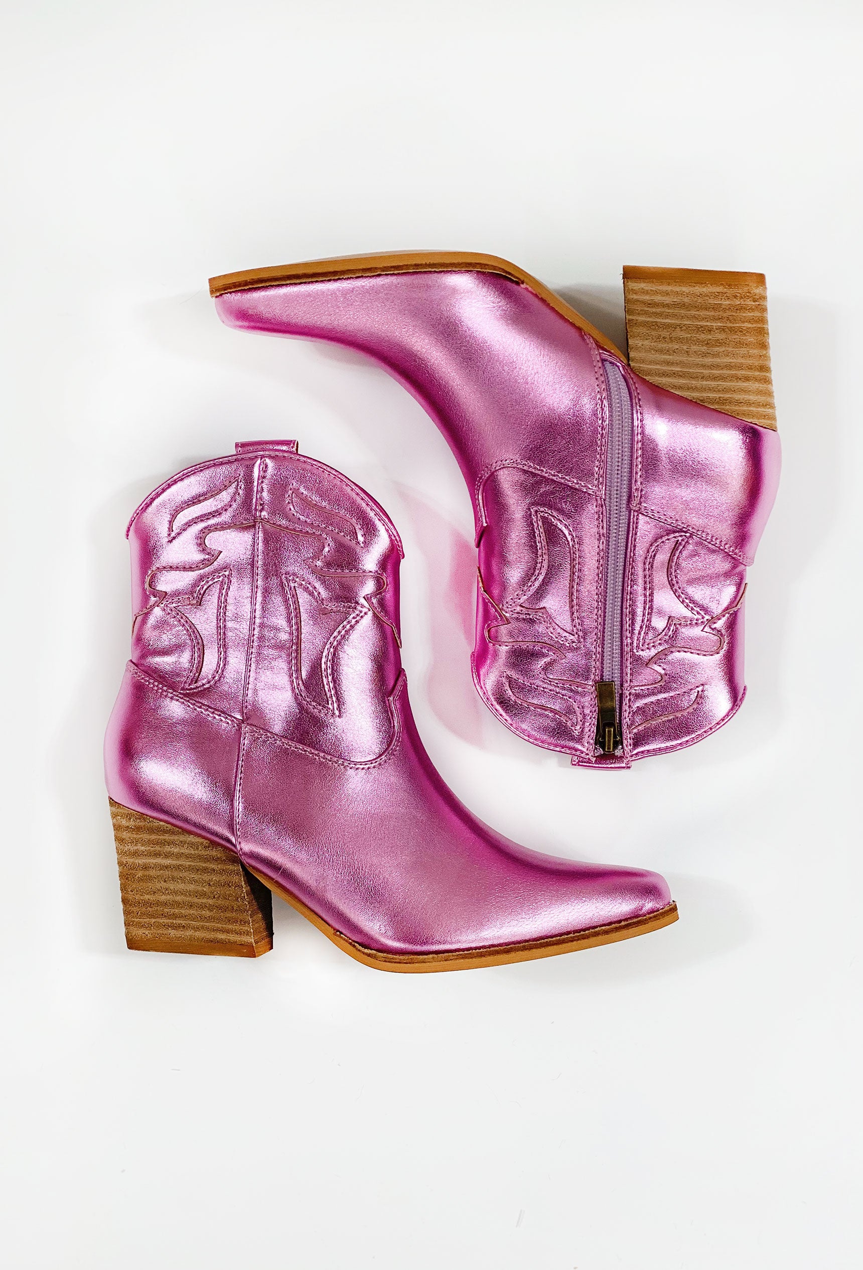 Hazel Pink Metallic Western Boot