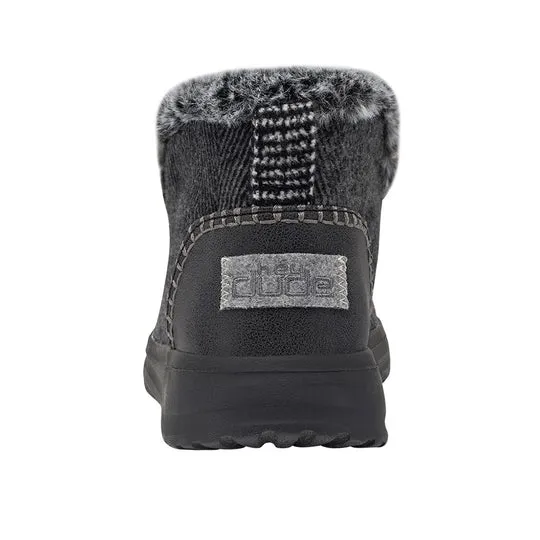 Hey Dude Womens Denny Fleece Lined Bootie- Black