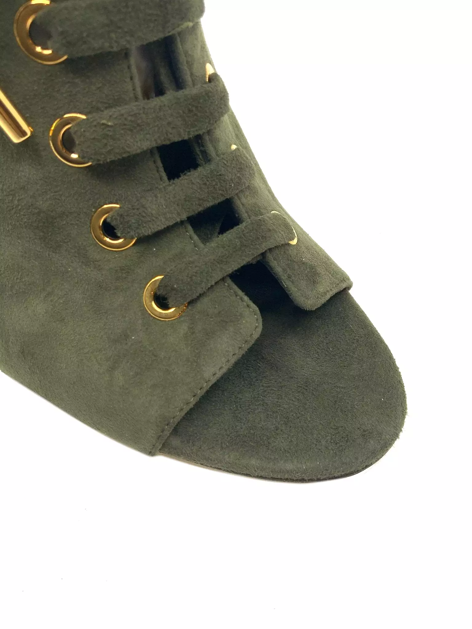 Jimmy Choo Mavy Suede Lace-Up Open Toe Bootie Size 11