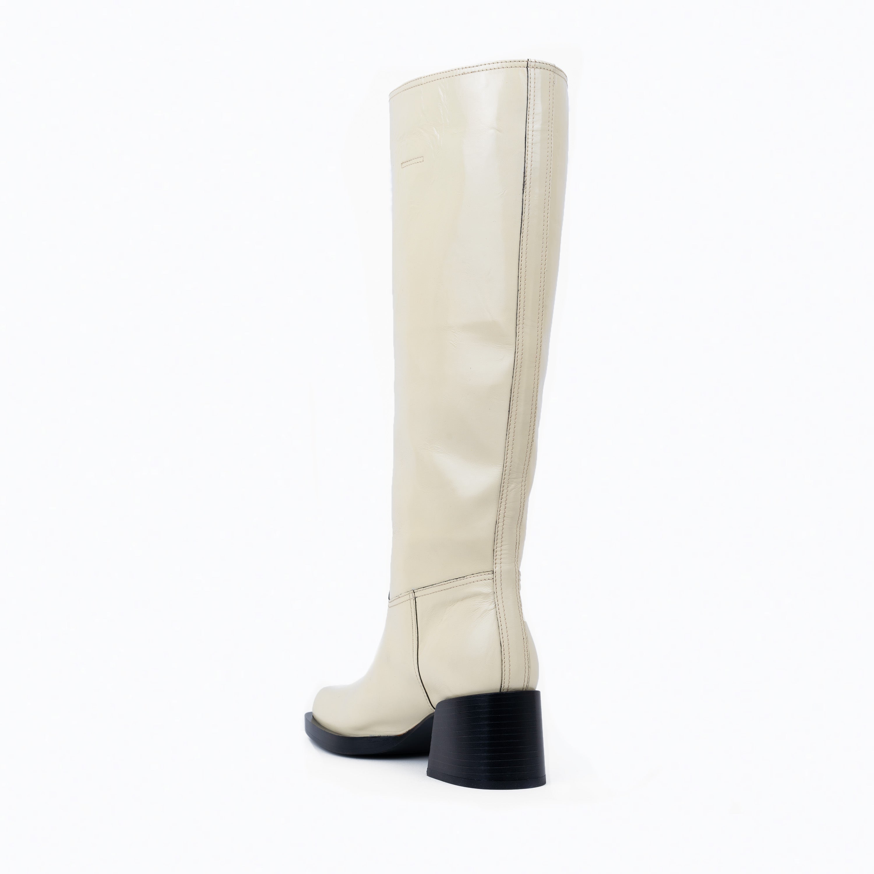 Joan High Boot Ivory Patent