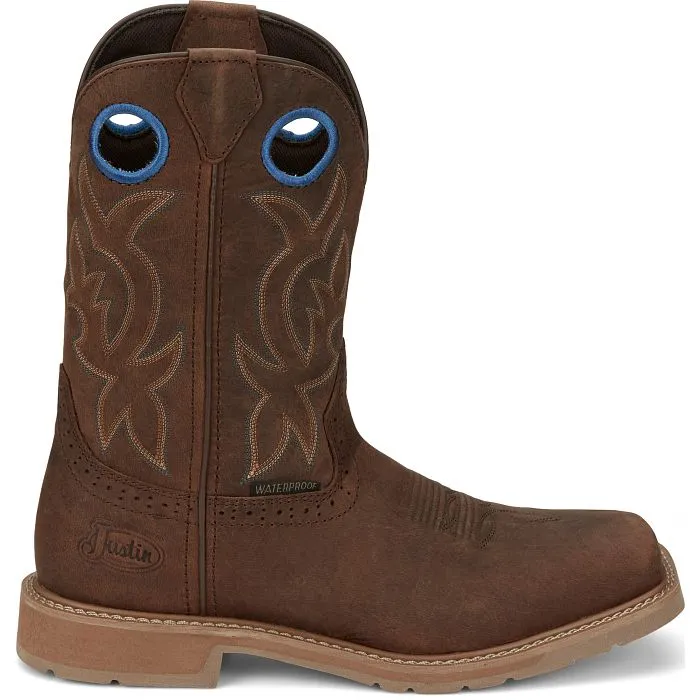 Justin Boots Men's All Around 11 Waterproof Walnut Work Boots