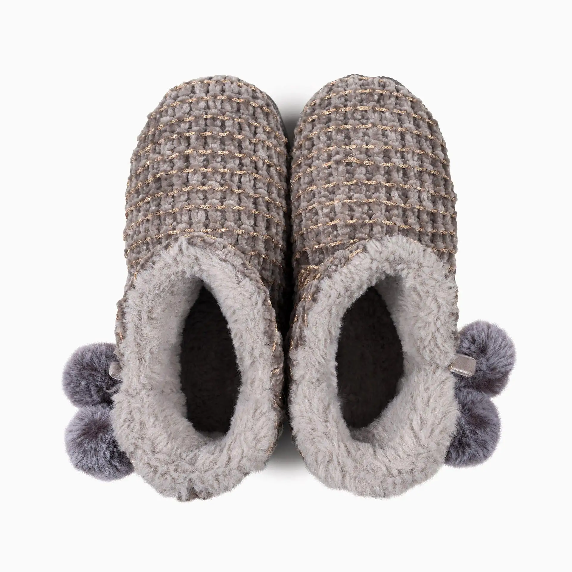 LADIES COSYHEATS GREY CHENIELLE SLIPPER BOOTIE (MICROWAVEABLE)