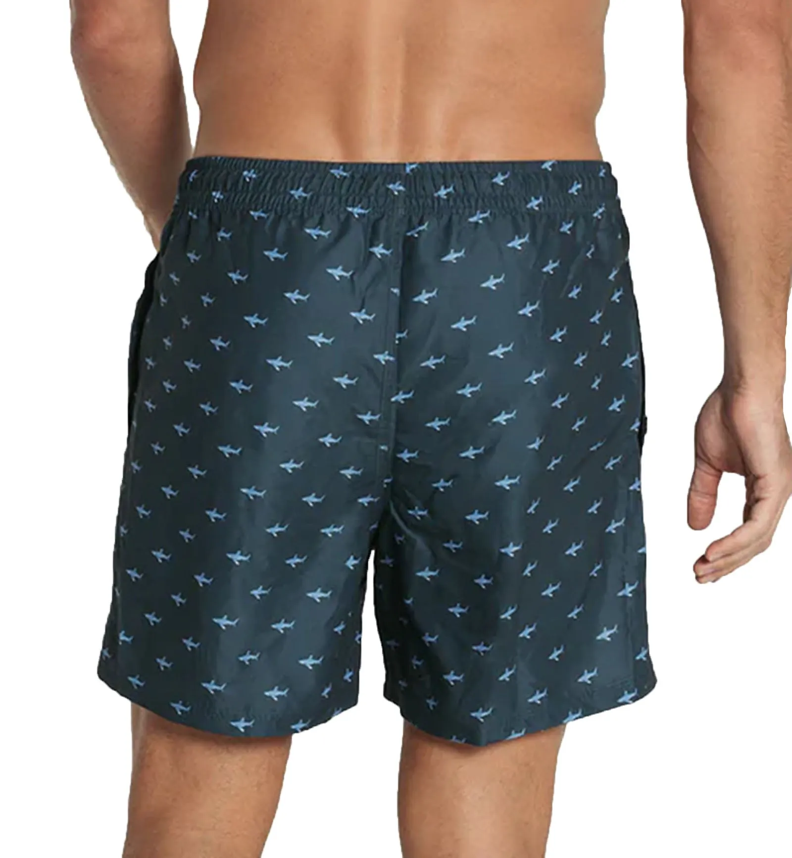 LEO Men's Eco-Friendly Quick Dry 7 inch Swim Trunk (505033) - Shark Print