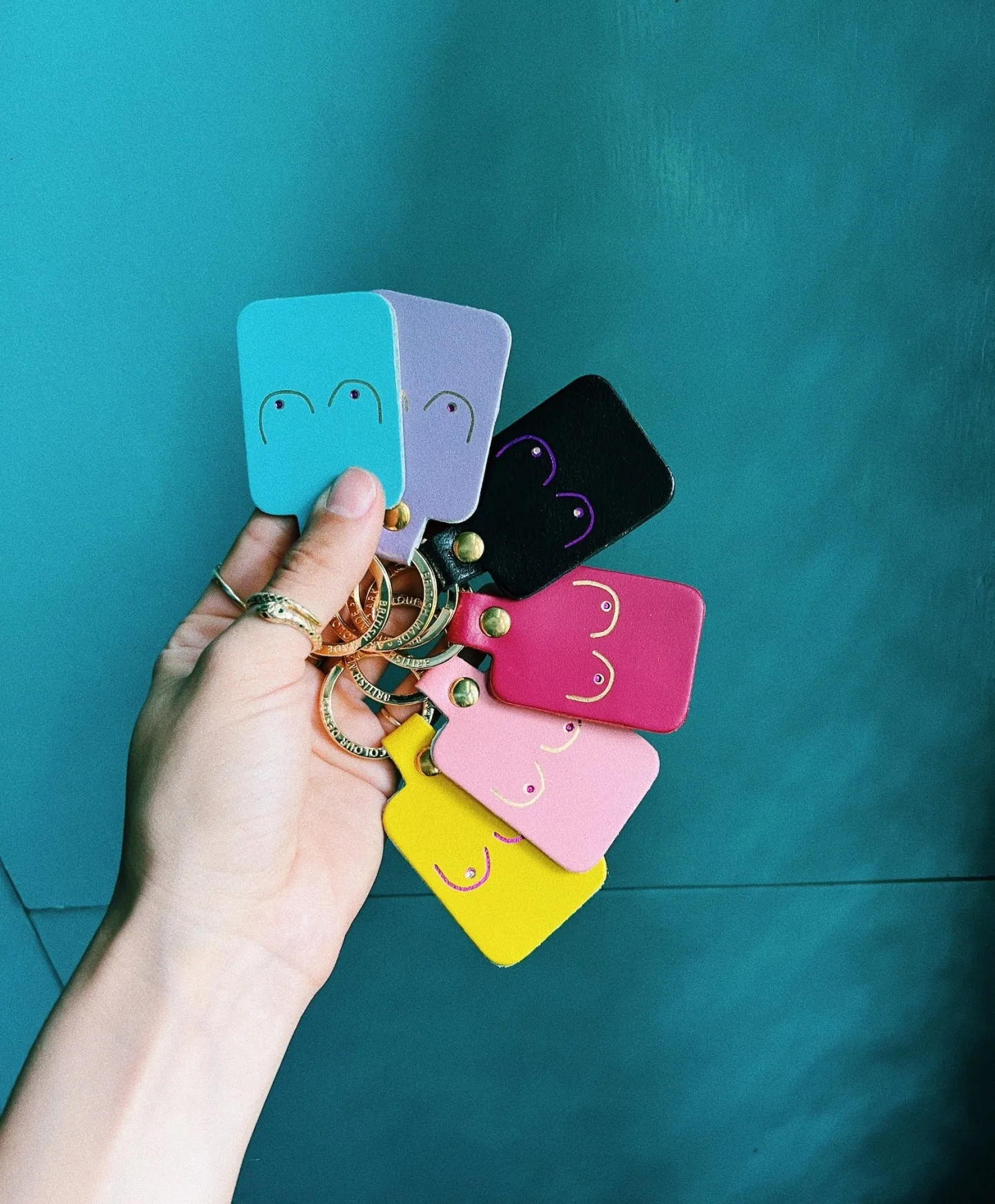 Magenta Key Chain Boob by Ark Colour Design