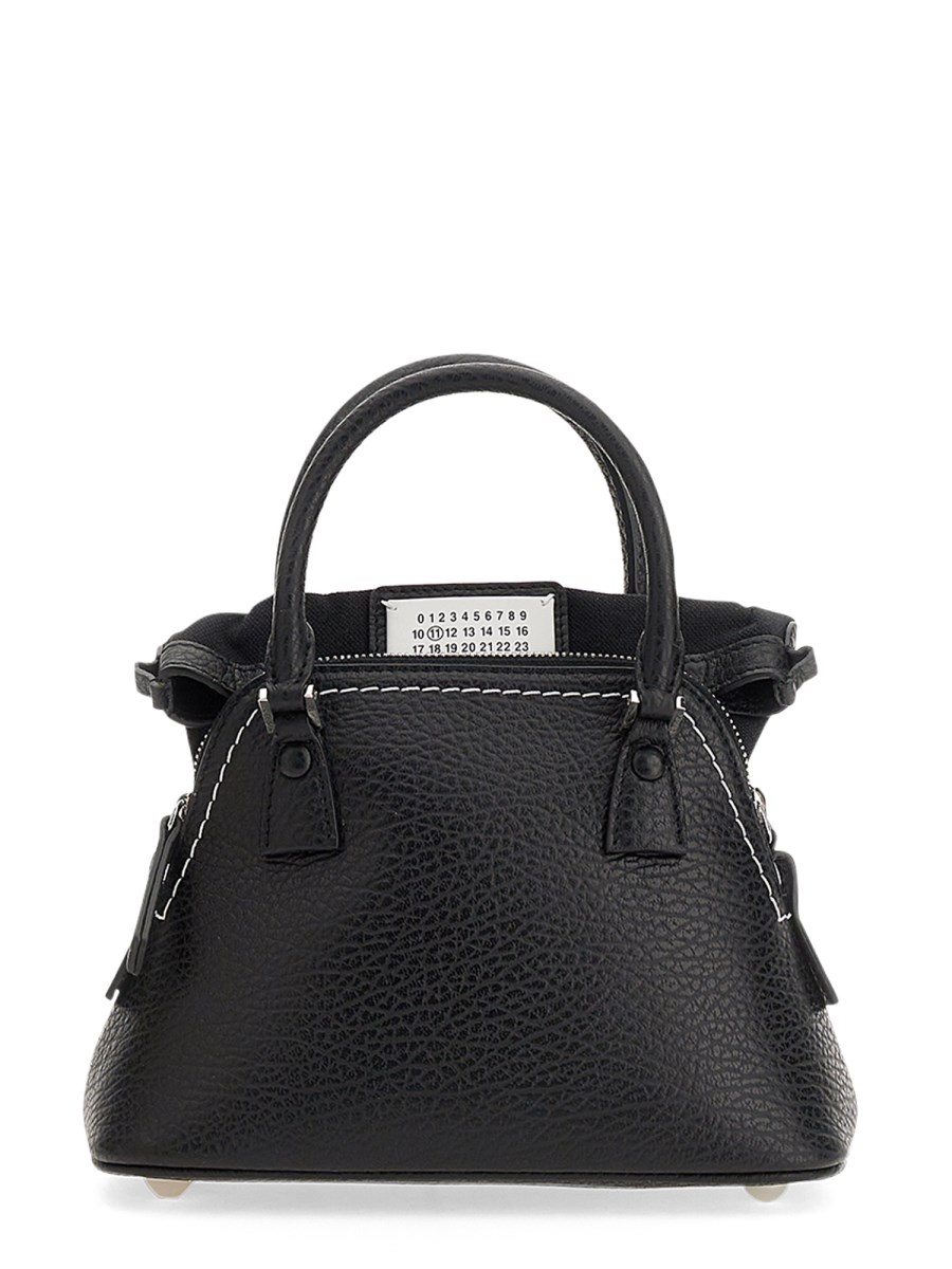 MAISON MARGIELA    5AC MICRO EMBOSSED LEATHER BAG WITH CHAIN STRAP