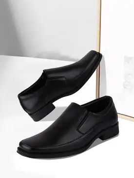 Men Black Formal Leather Slip-On Shoes