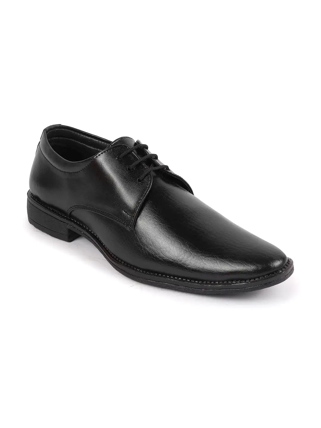 Men Black Formal Office Work Lace Up Derby Shoes