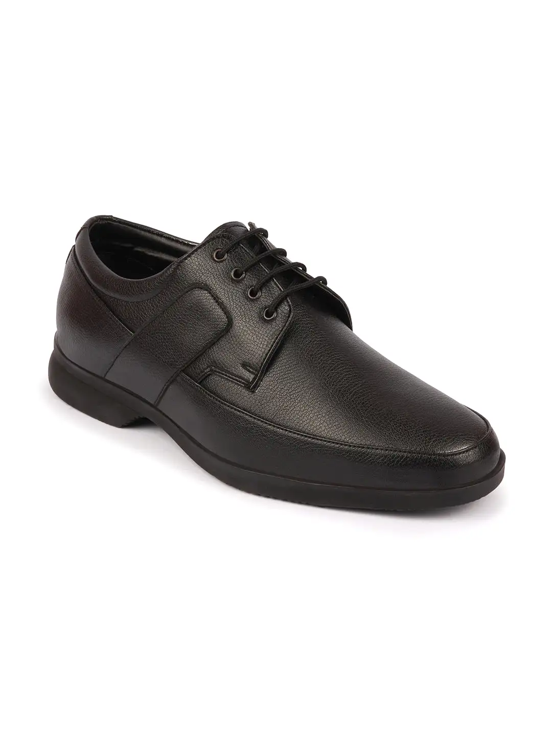 Men Black Formal Side Strip Design Lace Up Shoes