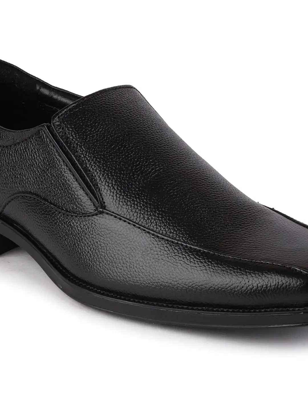 Men Black Plus Size Genuine Leather Formal Slip On Shoes