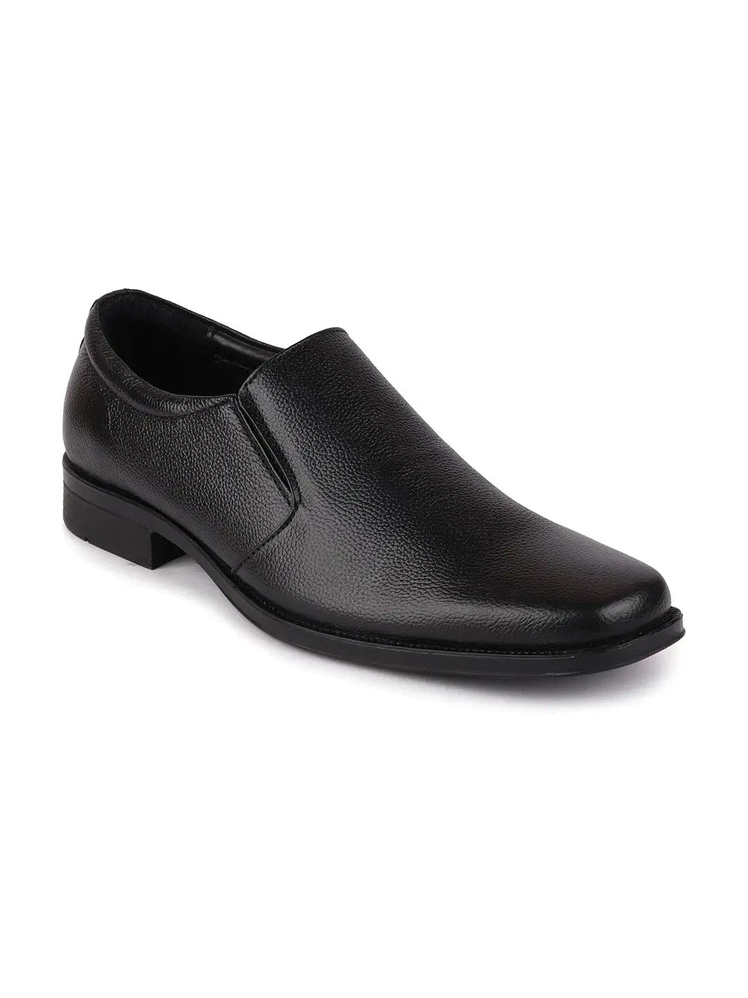 Men Black Plus Size Genuine Leather Formal Slip On Shoes