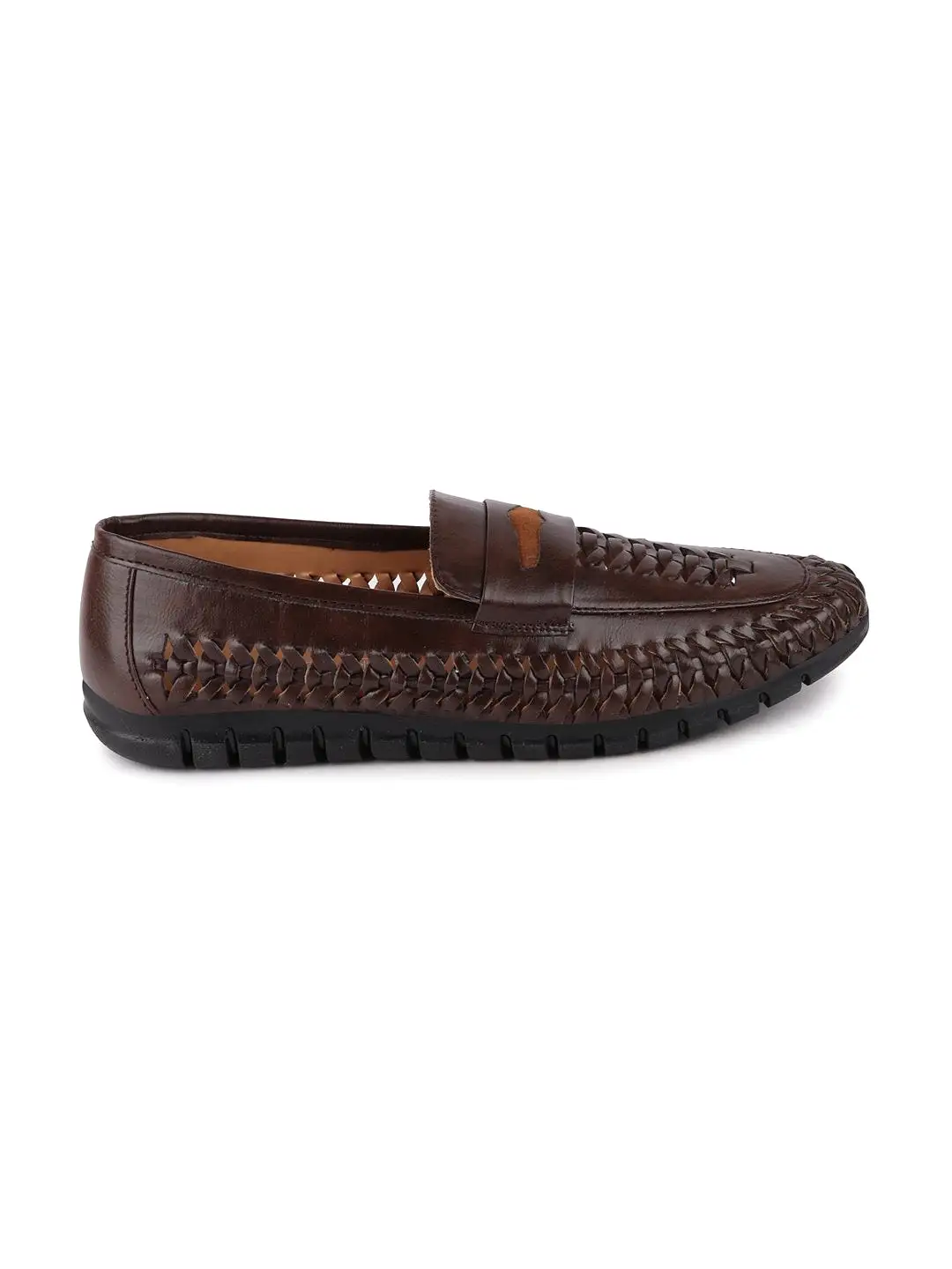 Men Brown Casual Slip-On Knitted Shoes