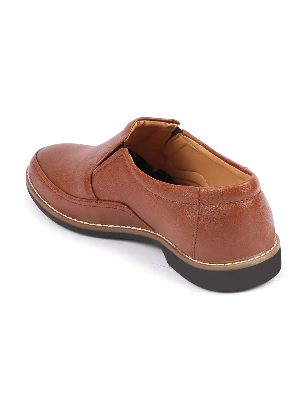 Men Tan Formal Superior Comfort Slip On Shoes