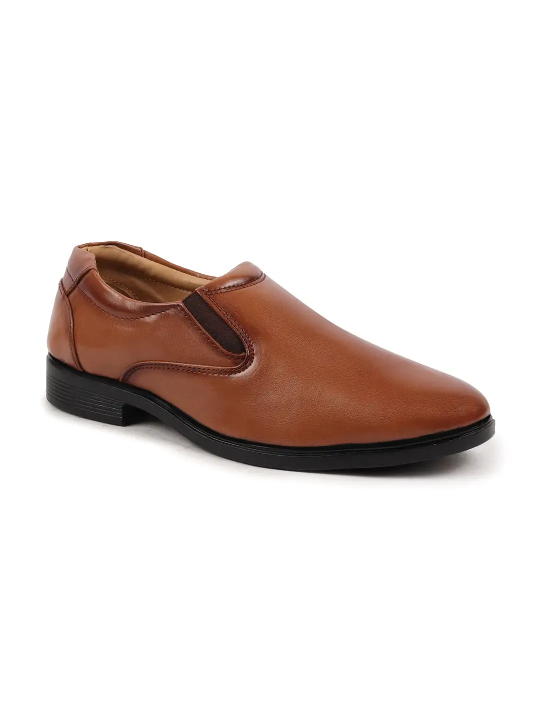 Men Tan Uniform Dress Anti Skid Sole Slip On Formal Shoes For Office|Work|Party