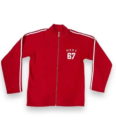 merc Men's Zip Up Track Jacket In Red White Lining