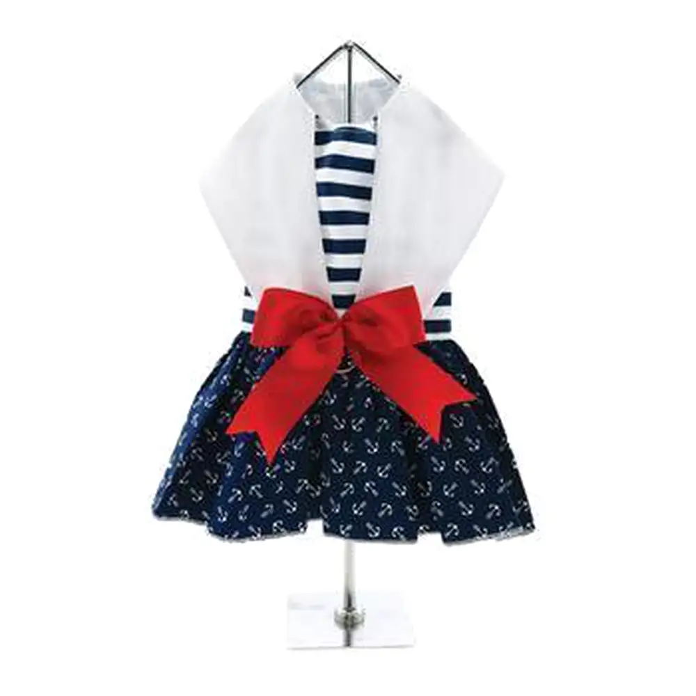 Nautical Dog Dress - Matching Leash