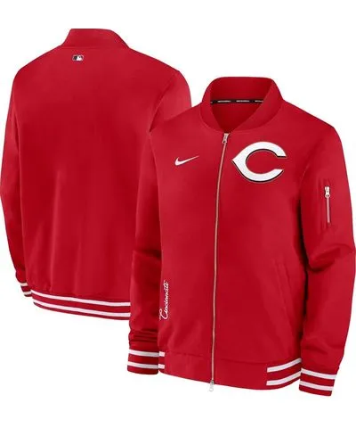 Nike Men's Red Cincinnati Reds Authentic Collection Full-Zip Bomber Jacket