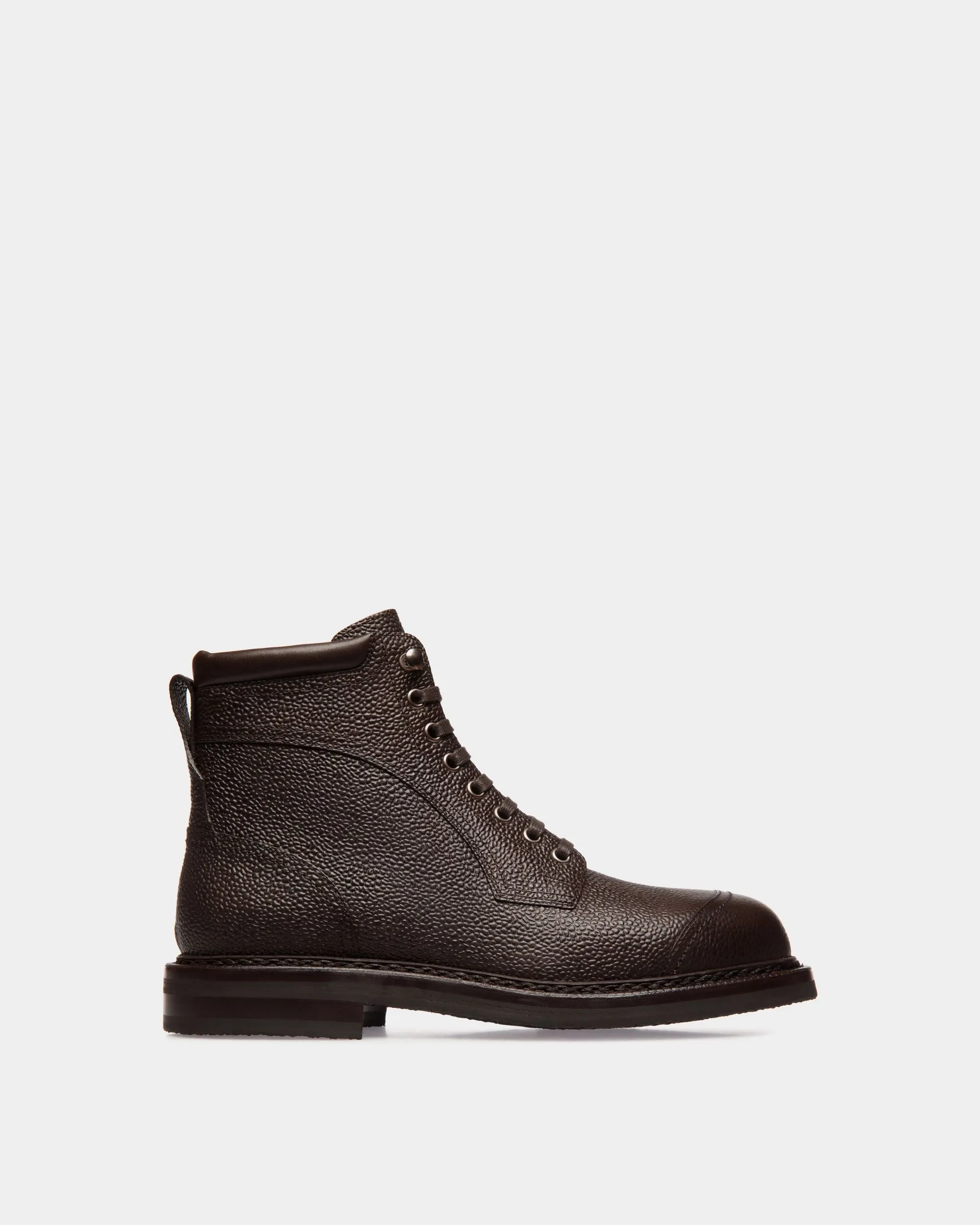 Norwelt Bootie In Ebano Grained Leather 