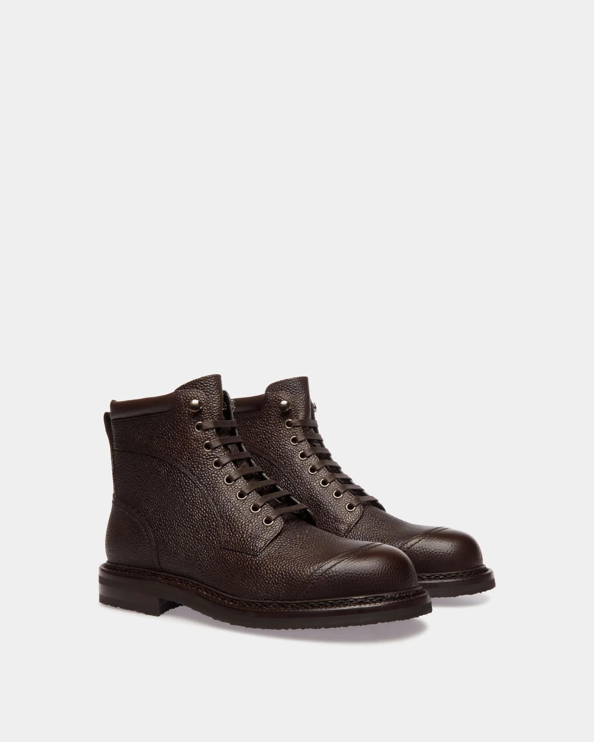 Norwelt Bootie In Ebano Grained Leather 